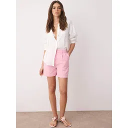 Trendyol Women Striped Regular Fit Mid-Rise Regular Shorts-picture-20