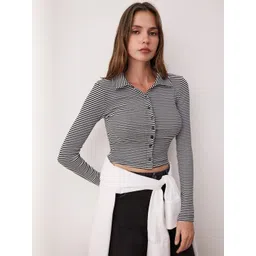 Trendyol Women Striped Spread Collar Top-picture-31