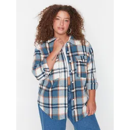 Trendyol Women Tartan Checked Casual Shirt-picture-37