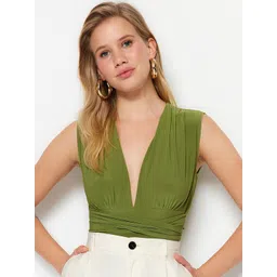 Trendyol Women V-Neck Bodysuit-picture-14
