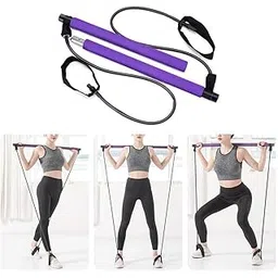 TRENDYQUORA Portable Yoga Pilates Stick – Resistance Training Bar with Bands for Full Body Workout, Assisted Pull-Up, Body Shaping & Home Gym Exercise Equipment (Multicolor)-picture-29