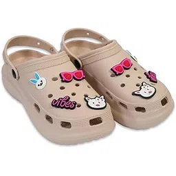 trendzon Comfortable Women's Cute Charms Clogs/Sandals with Adjustable Back Strap for Adults |Fashionable & Classy Look| Anti-Skid & Stylish| Waterproof & Everyday Use Mules/Clogs for Girls/Ladies-picture-17