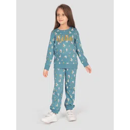 TRESNOVA Girls Printed Round Neck Pure Cotton T-shirt With Joggers-picture-44