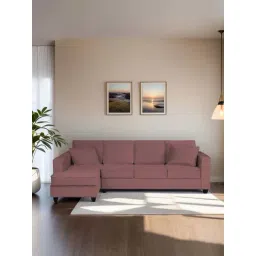 Trevi Aristocrat Velvet LHS 6 Seater Sectional Sofa (Berry Wine)-picture-18