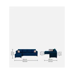 Trevi Omega LHS 6 Seater Sectional Sofa (Velvet Blue) image 2