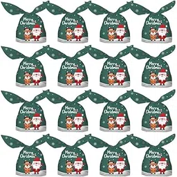 TREXEE 50Pcs Christmas Gift Bags Small Medium Size Christmas Decorations Return Gift Bags for Kids Birthday Holiday Party Reusable Gift Packing Bag for Xmas Party Favors - Green-picture-30