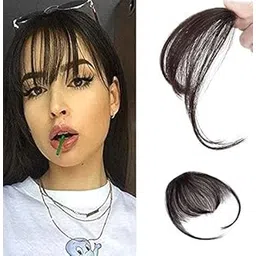 TREXEE Clip on Hair Bang Front Hair Fringe Hair Extension Hair wig band Headband Hair piece Women And Girls (NATURAL)-picture-55