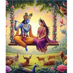 TREXEE Radha Krishna Diamond Paint by Numbers Kit for Adults and Kids Beginners Canvas Radha Krishna on Swing DIY 5D Diamond Painting Kit on Canvas DIY Paintng PNB DIY Religious Painting Kit Wall Decor Paint Home Decor (12X16 IN)(Unframed)-picture-18