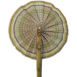 Triboo Home & Kitchen Bamboo Fiber Crafted Foldable Woven Hand (Hath) Pakha Multi Color with Standard Size-picture-13