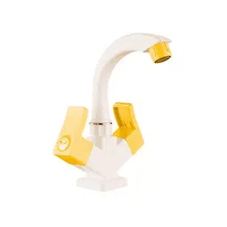 TRIJAL Spark Plus Center Hole Basin Mixer White, Gold 15 mm Thread & 20 mm Spindle, SRP-117 (Pack of 12)-image-49