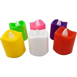 Trikhomam Flameless LED Tealight Candles – Multicolor Decorative Electronic Candles for Home, Parties & Festivals (Pack of 6) (5 pcs)-picture-10