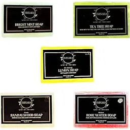 TRINARA 5 Pcs Summer Special Soap Combo (Rose Water, Sandalwood, Revitalizing Lemon, Bright Mint, Tea Tree)-picture-40