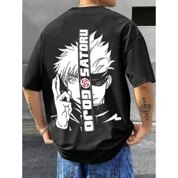 tripbroz Men Printed Round Neck Cotton Blend Black T-Shirt-picture-26