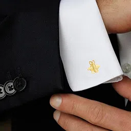 tripin Cufflinks For Men Lapel Pin Suit Cufflinks Golden Gold Bee Fly Symbol Design For Office Corporate Party French Cuff Shirts Shirt Suit Blazer In A Gift Box Tmnxcpgold1593 image 3