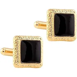 tripin Black Brass Square Shaped Cufflinks for Men-picture-34