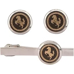 tripin Cufflinks For Men And Tie Pin Set Silver Colour With Royal Logo For Office Corporate Party French Cuff Shirts Shirt Suit Blazer In A Gift Box Tstzzsilset245-picture-17