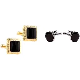 tripin Cufflinks For Men Combo Set Silver Black Colour For Office Corporate Party French Cuff Shirts Shirt Suit Blazer In A Gift Box 47-223-picture-28