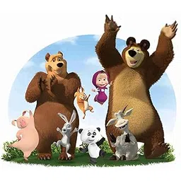 TripodBrothers Cartoon Wall Sticker Masha and The Bear 18x23.5 Vinyl Peel & Stick Decal for Kids Room, Nursery, Baby Bedroom, Living Room | Removable Self Adhesive Wall Art-picture-10