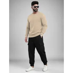 tripr Men Night Suit Set Beige, Black Solid-picture-42