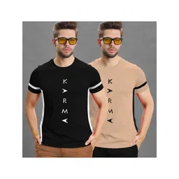 TRIPR Men Pack of 2 Typography Printed Regular Fit T-shirt-picture-25