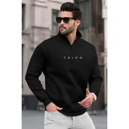tripr Men Printed High Neck Black Sweater-picture-10