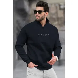 tripr Men Printed High Neck Blue Sweater-picture-23