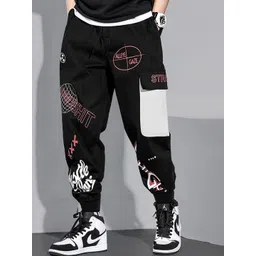TRIPR Men Printed Mid-Rise Cargo Joggers-picture-14