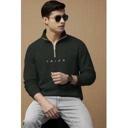 tripr Men Solid High Neck Green Sweater-picture-36