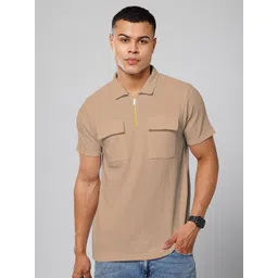 TRIPR Self Design Polo Collar Pockets Relaxed Fit T-shirt-picture-23