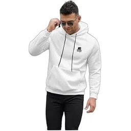 triptee Men Full Sleeve Solid Hooded Sweatshirt(TRIP-6482-M) White-picture-13