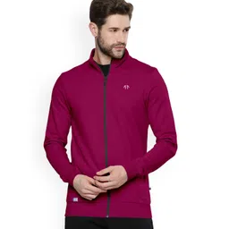 Triptee Men Mock Collar Solid Sporty Jacket-picture-11