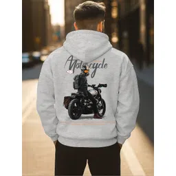 Triptee Men Printed Hooded Sweatshirt image 2