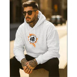 Triptee Men Printed Hooded Sweatshirt image 3