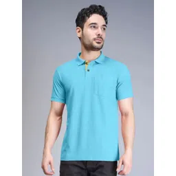 Triptee Men Solid Polo Collar Cotton T-shirt-picture-18