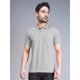 Triptee Men Solid Polo Collar Pure Cotton T-shirt-picture-35