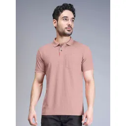Triptee Men Solid Polo Collar Pure Cotton T-shirt-picture-38