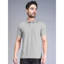 Triptee Men Solid Polo Collar Pure Cotton T-shirt-picture-39