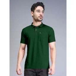 Triptee Men Solid Polo Collar Pure Cotton T-shirt-picture-36