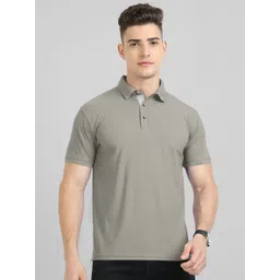 Triptee Men Solid Polo Collar Pure Cotton T-shirt-picture-23