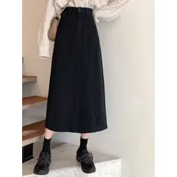 Tripursundari Fashion A-Line Maxi Denim Skirt-picture-40