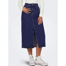 Tripursundari Fashion Women Straight Maxi Denim Skirt-picture-35