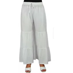 trishikha Women Regular Fit White Viscose Rayon Trousers-picture-19