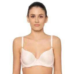 Triumph Beige Striped Half Coverage T-Shirt Bra-picture-15