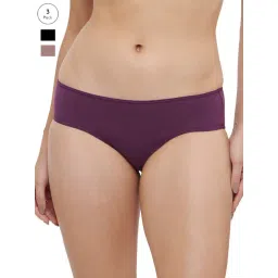 Triumph Black & Purple Cotton Panties - Pack Of 3-picture-12