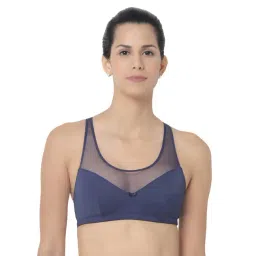Triumph Blue Lace Racerback Padded Wireless Fashion Bra-picture-14