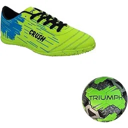 triumph Football PVC Boss Green with Gowin Football Shoe Crush Futsal Green Cyan Size-5-picture-17