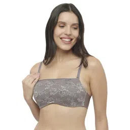 Triumph Grey Lace Work Tube Bra-picture-15