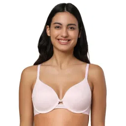 Triumph Light Pink Floral Full Coverage T-Shirt Bra-picture-20
