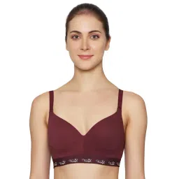 Triumph Maroon Half Coverage T-Shirt Bra-picture-14