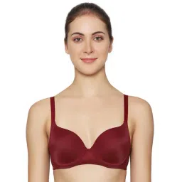 Triumph Maroon Half Coverage T-Shirt Bra-picture-10